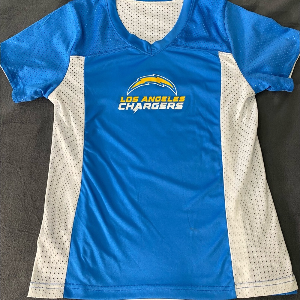 Los Angeles Chargers Youth XL Reversible Blue & White Flag Football Jersey